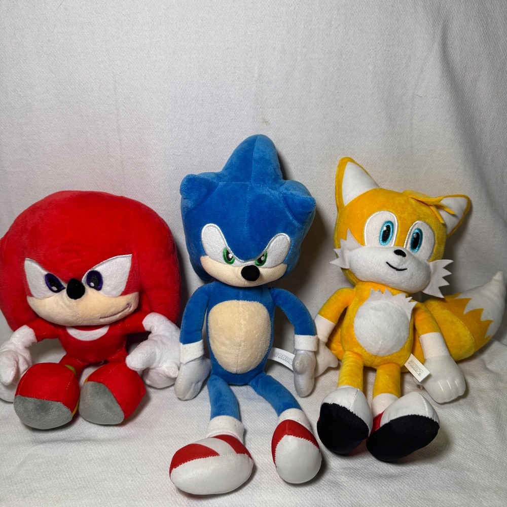 Sonic the Hedgehog Movie 2 Plush Set Sonic Tails Knuckles 13" Stuffed Toys 2022